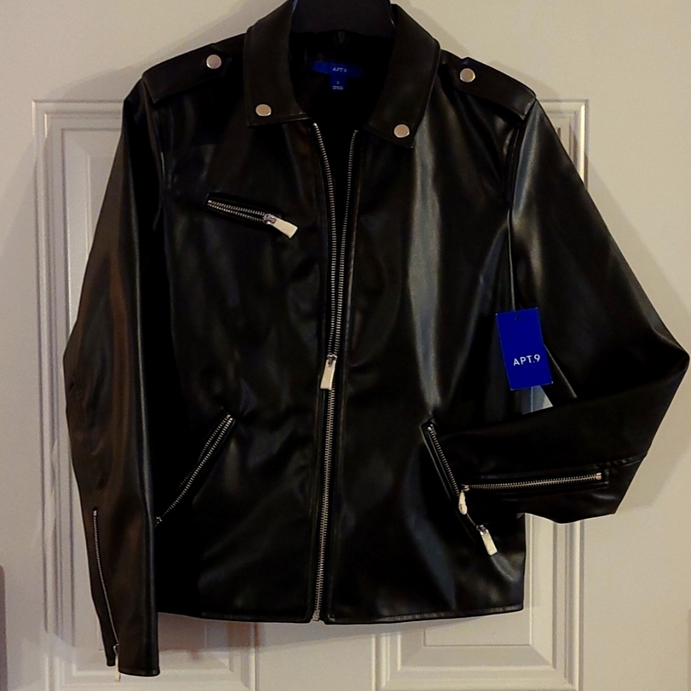 Apt. 9 soft faux black leather jacket in size S.